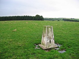 "Trig point", een met driehoeksmeting verband houdend ijkpunt nabij Maulds Meaburn