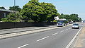 A Fastway bus in the guided bus lane on A23 London Road, Crawley