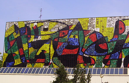 Miró mural, known as the Miró-Wand, on the Wilhelm-Hack-Museum.