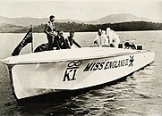 Miss England III on Loch Lomond July 1932 before setting a new world water speed record of 119.81 mph.