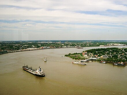 Lower Mississippi River at Algiers Point in New Orleans