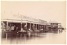 Mitchell Street, Bourke, in The Wet, a flood that occurred in 1890