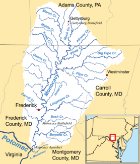 Course of the Monocacy River