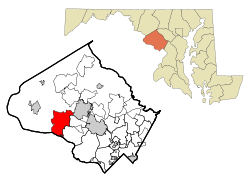 Location of Darnestown, Maryland