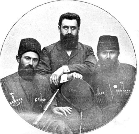 Mountain Jews with Herzl at the 1st Zionist Congress, Basel, Switzerland, 1897.jpg