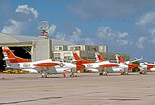 North American T-2C Buckeyes of VT-4 Training Squadron at Pensacola NAS Florida in July 1975 NA T-2C 159172 VT-4 Pensacola 04.08.75 edited-2.jpg