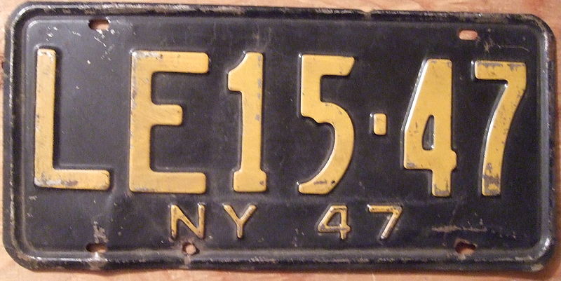 File:NEW YORK 1947 LICENSE PLATE - Flickr - woody1778a.jpg