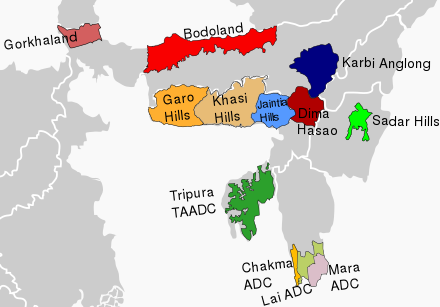 Autonomous administrative divisions of NE India