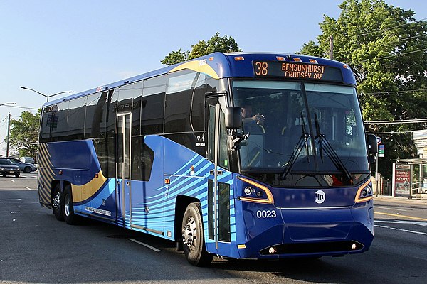 Image: NYCT Bus 2018 MCI D45 CRT LE Demo Bus 0023 (cropped)