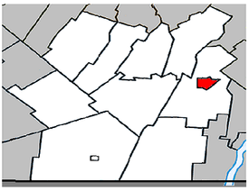 Location within Les Jardins-de-Napierville Regional County Municipality.