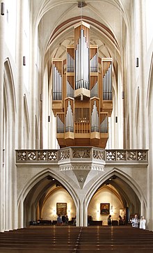 Rieger organ (1968) Nave facing towards the entrance - St.Jakob - Rothenburg ob der Tauber - Germany 2017.jpg