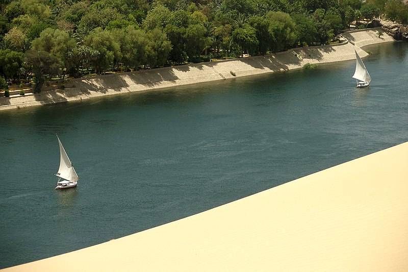 File:Nile River, Felucca boats, Aswan, Egypt.jpg