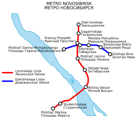 Plan du métro de Novossibirsk