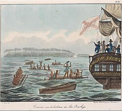 Passage du Rurick le 30 avril 1816 (lithographie)