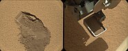 First use of Curiosity's scooper as it sifts a load of sand at "Rocknest" (October 7, 2012).