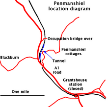 Location diagram for Penmanshiel Tunnel, near Grantshouse in Scotland Penmanshiel.png