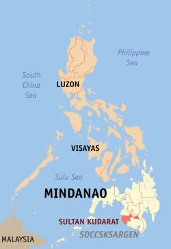 Mapa iti Filipinas a mangipakita ti pakasarakan iti Sultan Kudarat.