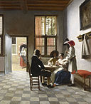 Pieter de Hooch - Jugadores de cartas en una habitación soleada.jpg