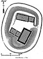 Plan de la motte féodale de Coat-Morvan (dessin du chanoine Abgrall).