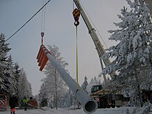 Power line pylon being erected in Kouvola, Finland Pylon being erected in Finland 2010.jpg