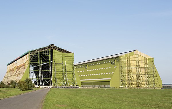 Hangars of the former Royal Airship Works at Cardington, Bedfordshire, England, 2013