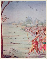 Rama killed Subhahu, smote Maricha and hurled him afar off into the ocean.jpg