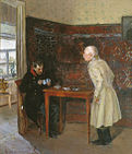 Een kaartspel spelen (1880), olie op papier, karton — Regionaal Museum voor Schone Kunsten Rostov