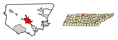 Location of Springfield in Robertson County, Tennessee.