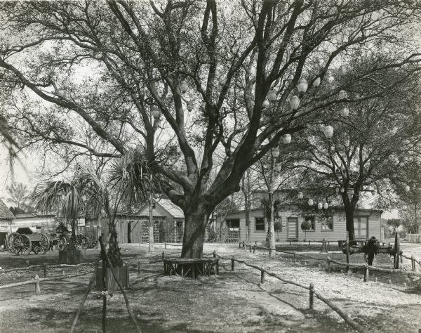 The winter studios of the Kalem Company showing outbuildings on the grounds of the Roseland Hotel on the St. Johns River near Jacksonville, Florida. T