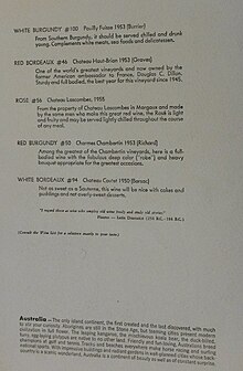 SS Monterey - Dinner menu wine list for 6th October 1959. SS Monterey Dinner Menu Wine List 6th October 1959.jpg