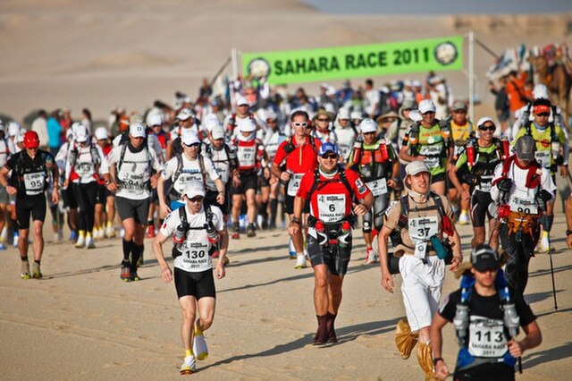 Ultramarathoners compete at the Sahara Race 2011 (4 Deserts).