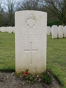 Headstone of Gilbert Talbot at Sanctuary Wood Commonwealth War Graves Commission Cemetery Sanctuary Wood Cemetery -12.JPG