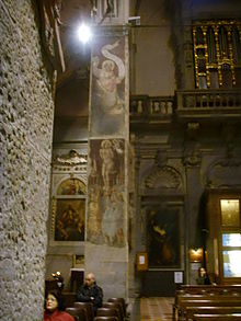 Frescoed pilaster in the rear area. Santa Maria Maggiore, affreschi sul pilastro 1.JPG