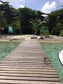 Entrance dock on Hunting Caye, to the Sapodilla Cayes Marine Reserve. SapodillaCayeentrance.jpeg