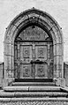 Houten deur van de Reformierte Kirche Sent.