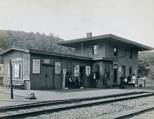 The former station depot at Sloatsburg, circa 1907-1912 Sloatsburg station - Bailey.jpg