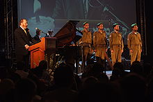 IDF soldiers at a Yom HaZikaron ceremony in 2007 Soldier zikaron.JPG