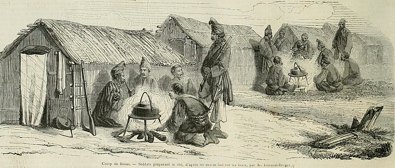 File:Soldiers Gauchos preparing tea, one of Juan Manuel de Rosas army camps, Argentina, by Jean-Baptiste Henri Durand-Brager (1814-1879).jpg