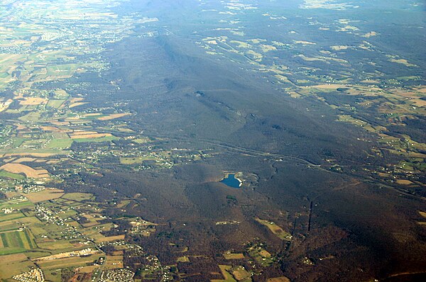 Northward view of South Mountain near Interstate 70 in Maryland