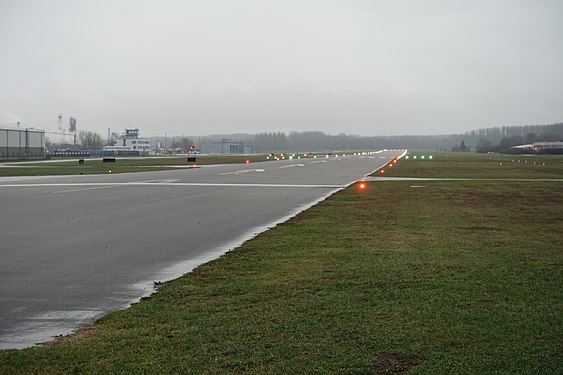 Airfield in Speyer, Germany, on a grey January day