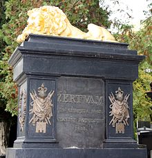 In 1855, a monument was erected for the July victims in Zagreb. Srpanjske zrtve 1007.JPG