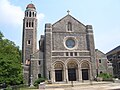 The main entrance on the south side of the church.