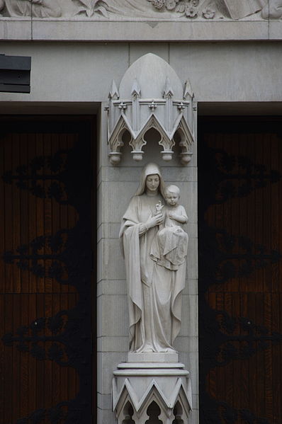 File:St. Mary's Cathedral Basilica of the Assumption - exterior, BVM and Christ Child.jpg