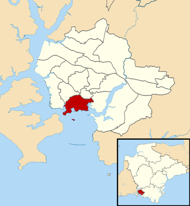 Location of St Peter and the Waterfront ward