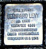 Stolperstein Bernhard Levy, Aachen-Haaren.JPG