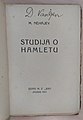 „Studija o Hamletu" M. Nehajeva (1917), sa latiničnim potpisom Dušana Vasiljeva