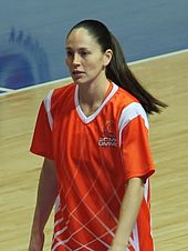 The 2002 first overall draft pick, Sue Bird. She was also the first pick from Connecticut as the first overall. Sue Bird 2012.jpg