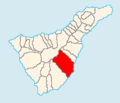 Map of Tenerife showing Arico