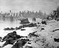 Image 59Bodies of U.S. Marines on the beach of Tarawa. The Marines secured the island after 76 hours of intense fighting. Over 6,000 American and Japanese troops died in the fighting. (from World War II casualties)