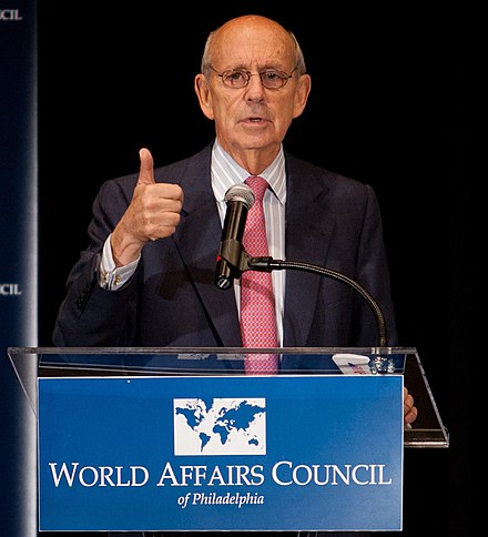 Breyer speaking in Philadelphia, Pennsylvania, in 2011